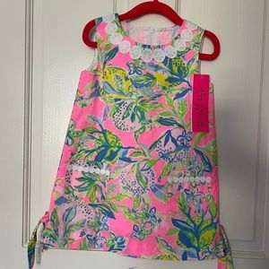 Lilly Pulitzer Classic Minnie Shift Dress Squeeze the Day Lemon Print Girl's 3